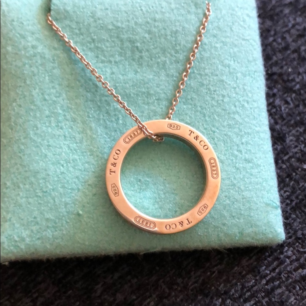 Tiffany necklace - Circle Pendant - Sterling Silver